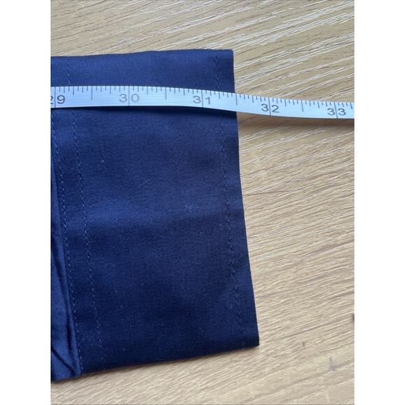 NWT Dstrct & Row Mens Medium Slim Fit Button Front Navy Blue Long Sleeve Shirt - Picture 6 of 8